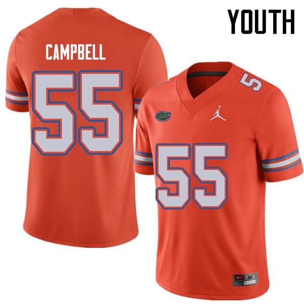 NCAA Florida Gators Kyree Campbell Youth #55 Jordan Brand Orange Stitched Authentic College Football Jersey AZT8764CY